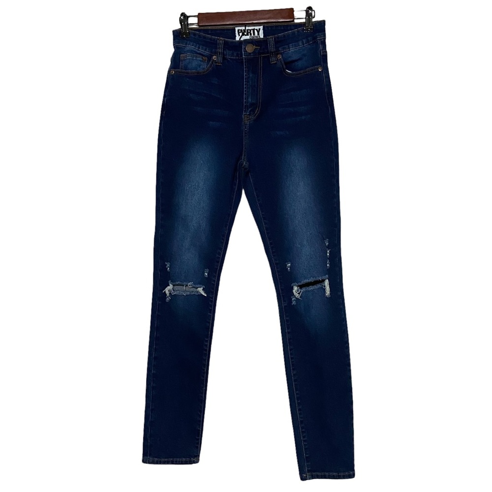 Party Crashers Jeans Womens Size 30 Blue High Rise Distressed